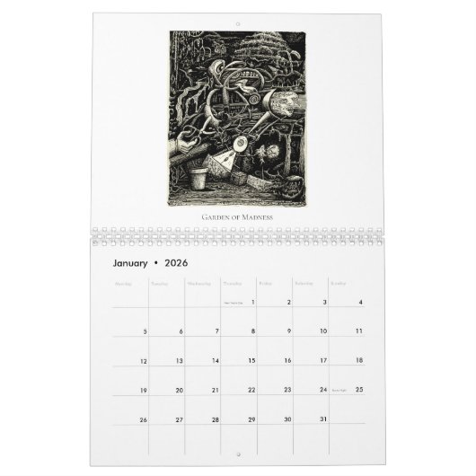 Backbrain Calendar V, 2026, Double Page, Medium カレンダー (1月 2026)