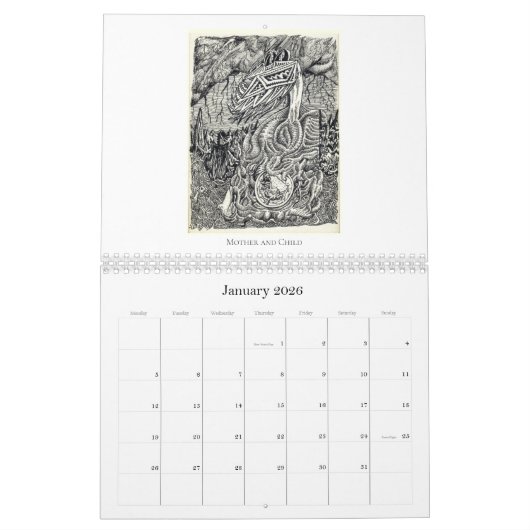 Backbrain Calendar VI, 2026, Double Page カレンダー (1月 2026)