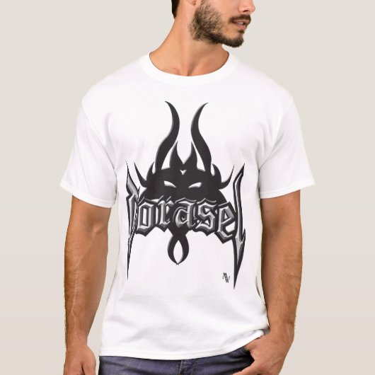 backdorasel 2のガラス一見を用いるMWのロゴ Tシャツ (正面)