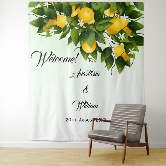 Backdrop Lemon Fruit 結婚's タペストリー (インサイチュ)