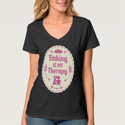 Backen Ist Meine Therapie  Pastry Baker Cake Pastr Tシャツ (正面)