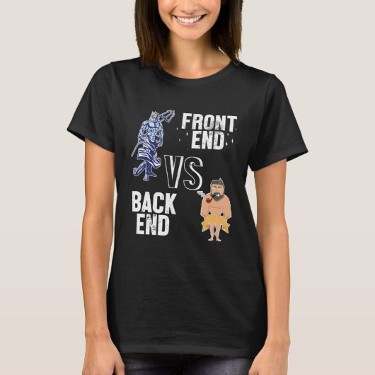 Backend vs Frontend Developer Engineer Software De Tシャツ (正面)