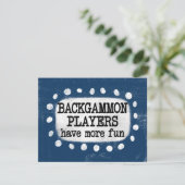 Backgammonプレイヤーにより多くのおもしろいグリーティングカード カード (スタンド正面)