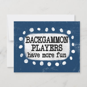 Backgammonプレイヤーにより多くのおもしろいグリーティングカード カード