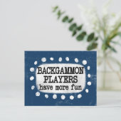 Backgammonプレイヤーのおもしろいはがき ポストカード (スタンド正面)