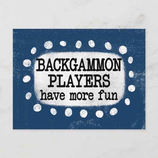 Backgammonプレイヤーのおもしろいはがき ポストカード (正面)