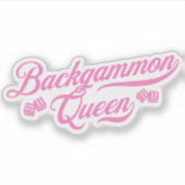 Backgammon Queen Pink Custom-Cut Vinyl Sticker シール (正面)