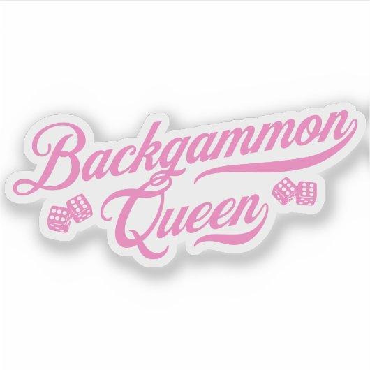 Backgammon Queen Pink Custom-Cut Vinyl Sticker シール (正面)