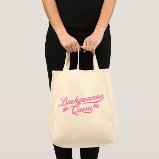 Backgammon Queen Pink Script トートバッグ (正面(商品))