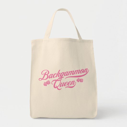 Backgammon Queen Pink Script トートバッグ (正面)