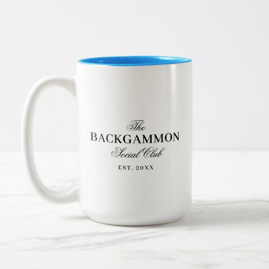 Backgammon Social Club White ツートーンマグカップ (左)
