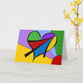 Backgrouのお洒落な立体派のハートの挨拶状 カード (黄色い花)