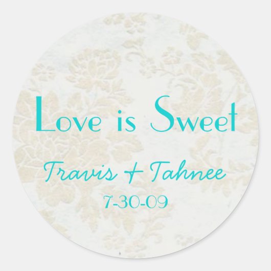 background1, Travis & Tahnee, 7-30-09, Love is ... ラウンドシール (正面)