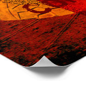 Background Antique Spirals - orange yellow ポスター (角)