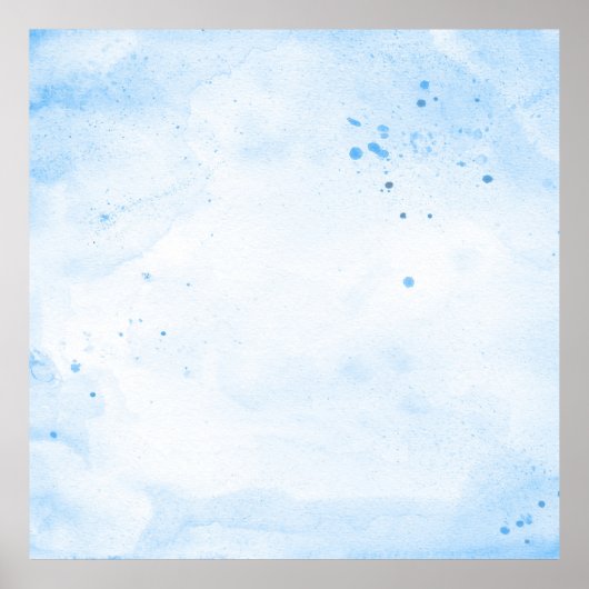 Background blue watercolor paper ポスター (正面)