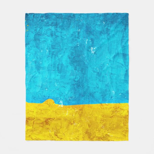 Background blue yellow art フリースブランケット (正面)