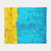 Background blue yellow art フリースブランケット (正面(横))