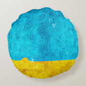 Background blue yellow art ラウンドクッション (裏面)