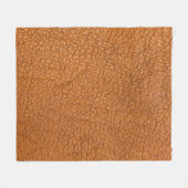 Background leather brown close up フリースブランケット (正面(横))