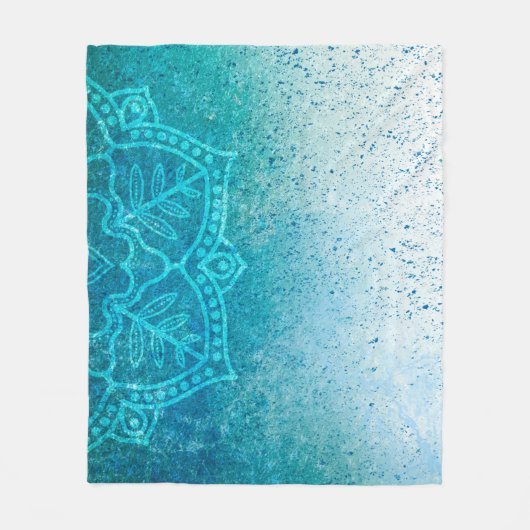 Background mandala grunge pattern フリースブランケット (正面)