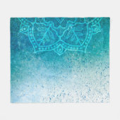 Background mandala grunge pattern フリースブランケット (正面(横))