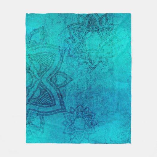 Background mandala grunge texture フリースブランケット (正面)