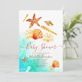Background tropical beach aquarelae blue summer 招待状 (スタンド正面)