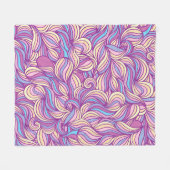 Background with abstract doodle waves フリースブランケット (正面(横))