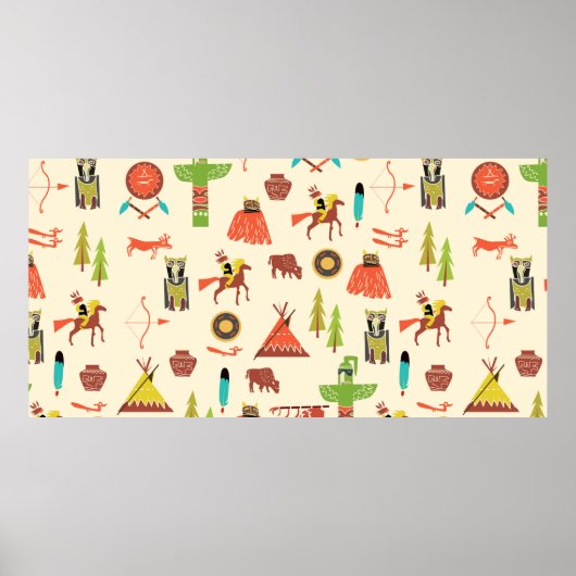 background with American Indians ポスター (正面)
