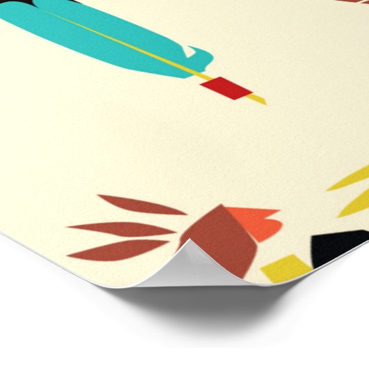 background with American Indians ポスター (角)