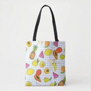 Background with juicy fruits. Seamless fruit patte トートバッグ