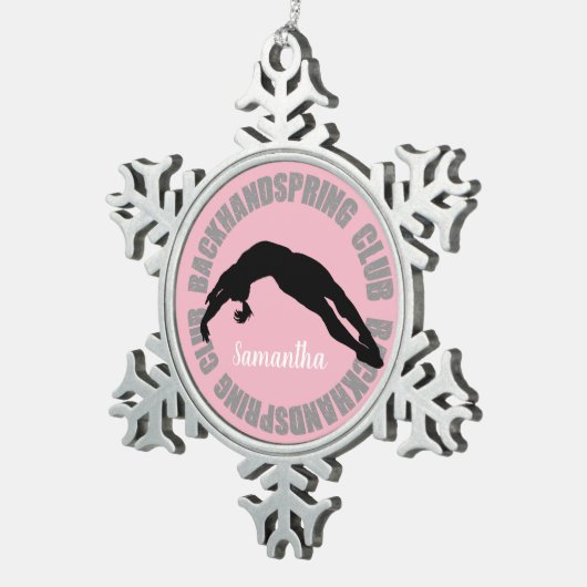 Backhandspringクラブ体操のornement スノーフレークピューターオーナメント (右)