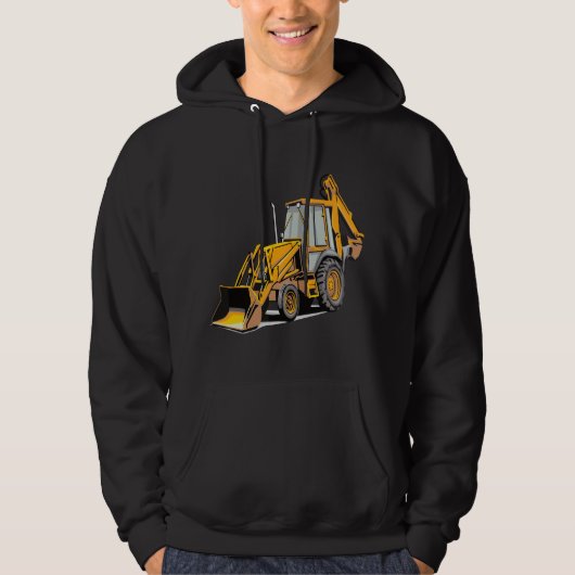 Backhoe Excavator Construction Operator Heavy Equi パーカ (正面)
