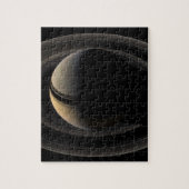 Backlit Saturn from Cassini Orbiter ジグソーパズル (縦)
