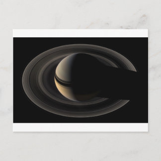 Backlit Saturn from Cassini Orbiter ポストカード