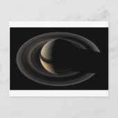Backlit Saturn from Cassini Orbiter ポストカード (正面)