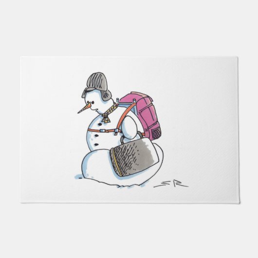 Backpack雪だるま形式 ドアマット (正面)