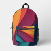 Backpack -抽象芸術色 プリントバックパック (正面)