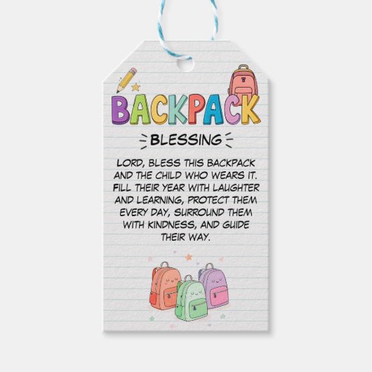Backpack Blessing Double-Sided Tag ギフトタグ (正面)