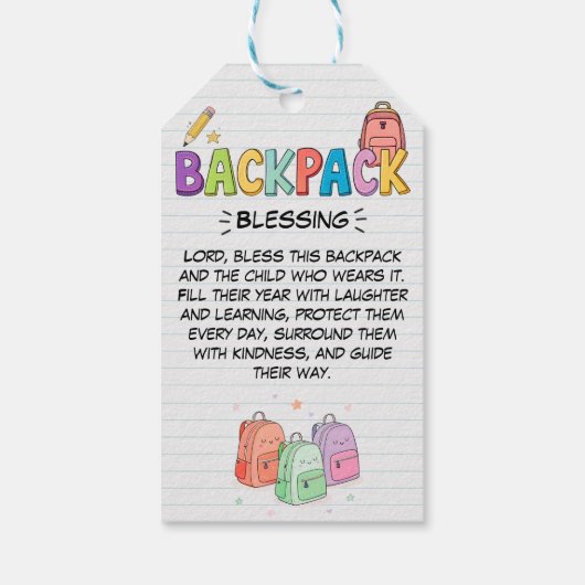 Backpack Blessing Double-Sided Tag ギフトタグ (裏面)
