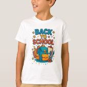 "Backpack & Bright Ideas: School Ready in Style!" Tシャツ (正面)