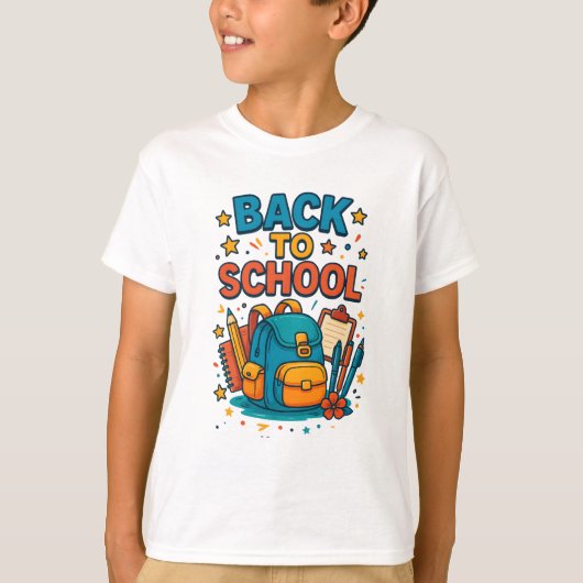 "Backpack & Bright Ideas: School Ready in Style!" Tシャツ (正面)