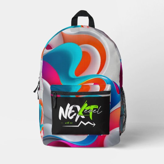 backpack cool boy modern to school cute プリントバックパック (正面)