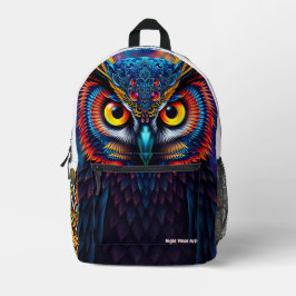 Backpack “Electric Dream Owl” – Night Vision Act. プリントバックパック