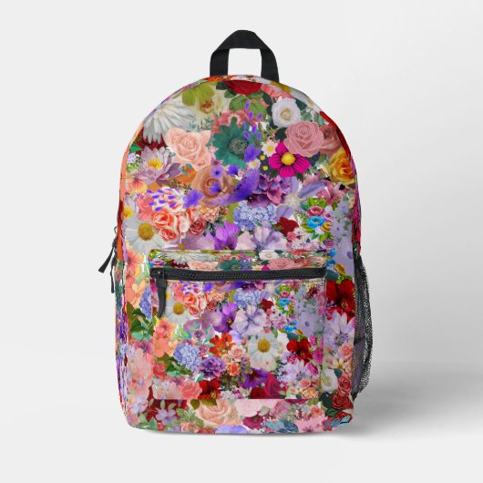 backpack flowers プリントバックパック (正面)