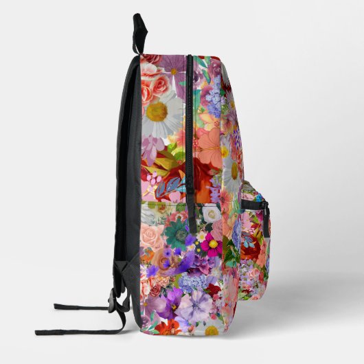 backpack flowers プリントバックパック (左)