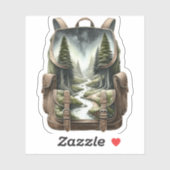 Backpack Forest Waterfall Vinyl Sticker | Decal シール (シート)