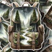 Backpack Forest Waterfall Vinyl Sticker | Decal シール