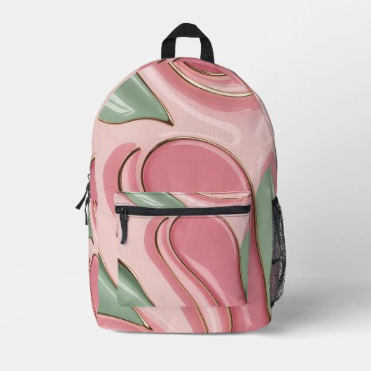Backpack in stylish graphic プリントバックパック (正面)
