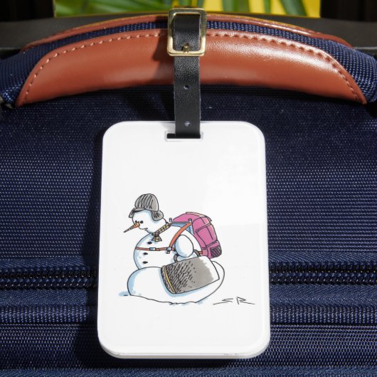 Backpack Snowman luggage tag ラゲッジタグ (正面インサイチュ2)